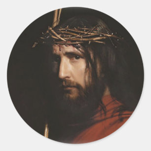 Sticker Rond Carl Heinrich Bloch - Christ (Détail)