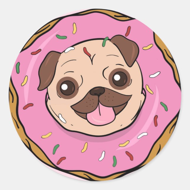 Sticker Rond Carlin à Donut (Devant)