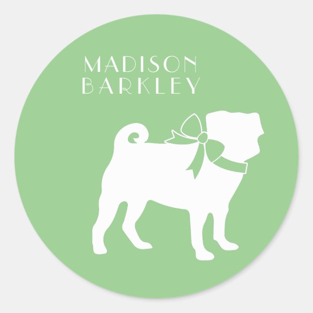Sticker Rond Carlin Chien mignon (Devant)
