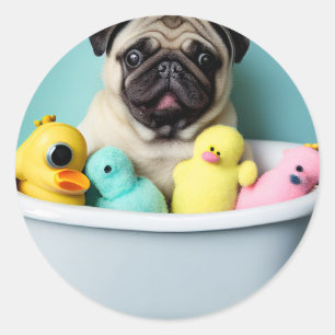 Sticker Rond Carlin Paradise : Beauté de bain dans le bain à re
