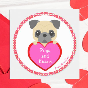 Sticker Rond Carlins & Baisers Saint Valentin