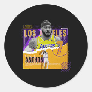 Sticker Rond Carmelo-anthony -basketball-papier-affiche-lakers
