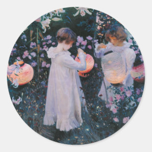 Sticker Rond Carnation Lily Lily Rose John Singer Sargent Art