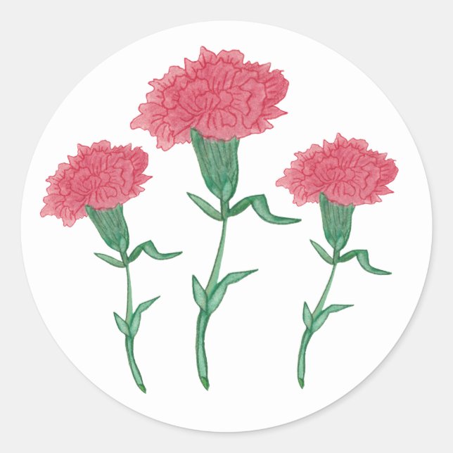Sticker Rond Carnations (Devant)