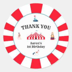 Sticker Rond Carnaval Cirque Merci Anniversaire Classic Round