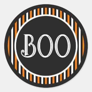 Sticker Rond Carnaval d'Halloween Magie Orange & Noir