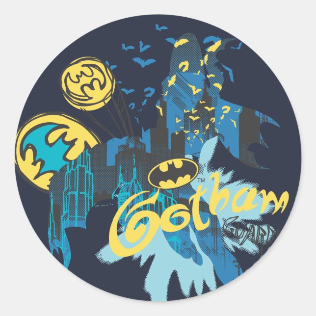 Sticker Rond Carnet de bord Batman Gotham Guardian (Devant)