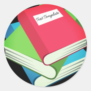 Sticker Rond Carnet Personnalisé De Livres Emoji