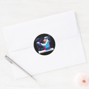 Sticker Rond Caroleur de Noël froid