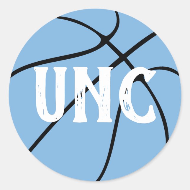 Sticker Rond Carolina Blue / Basket Bleu clair Texte personnali (Devant)