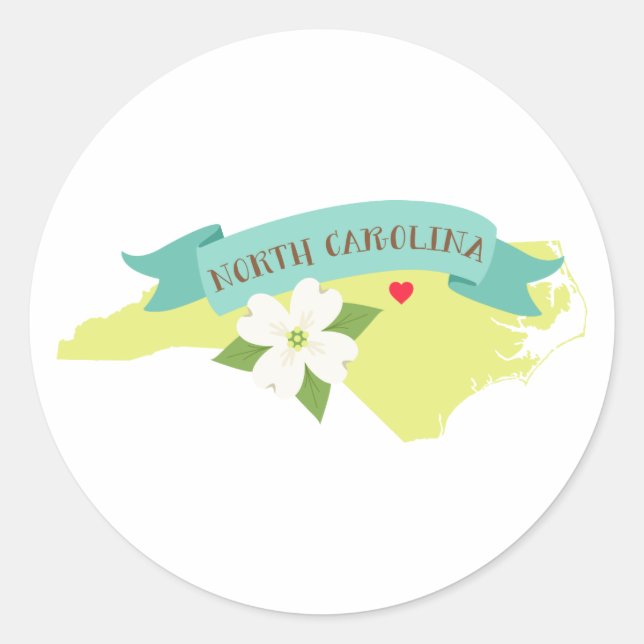 Sticker Rond Caroline du Nord (Devant)