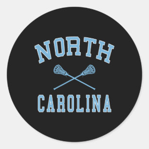 Sticker Rond Caroline du Nord Lacrosse Vintage Nc Lax Patiné 1