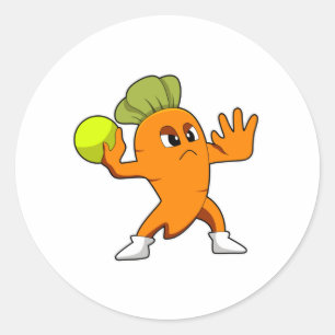 Sticker Rond Carotte à Handball joueur avec Handball