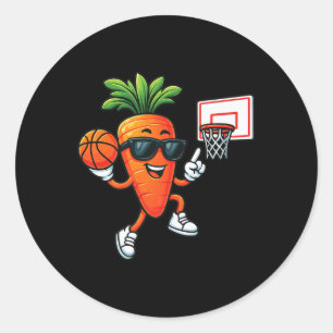 Sticker Rond Carotte Jouer au basket-ball Premium