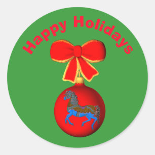 Sticker Rond Carousel Horse Ornement Noël