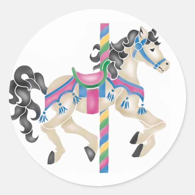 Sticker Rond Carousel/ Joyeux Parcours pour les enfants ! (Devant)