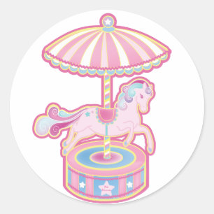 Sticker Rond Carousel Pony