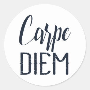 Sticker Rond Carpe Diem Saisir Le Jour Noir Type