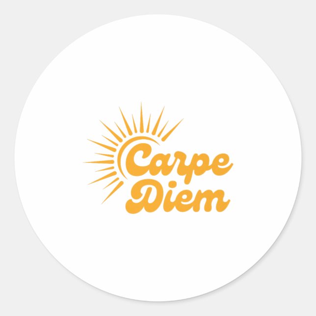 Sticker Rond Carpe Diem Sunrise Premium  (Devant)