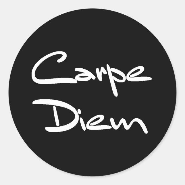 Sticker Rond CARPE DIEM Texte Cool moderne (Devant)