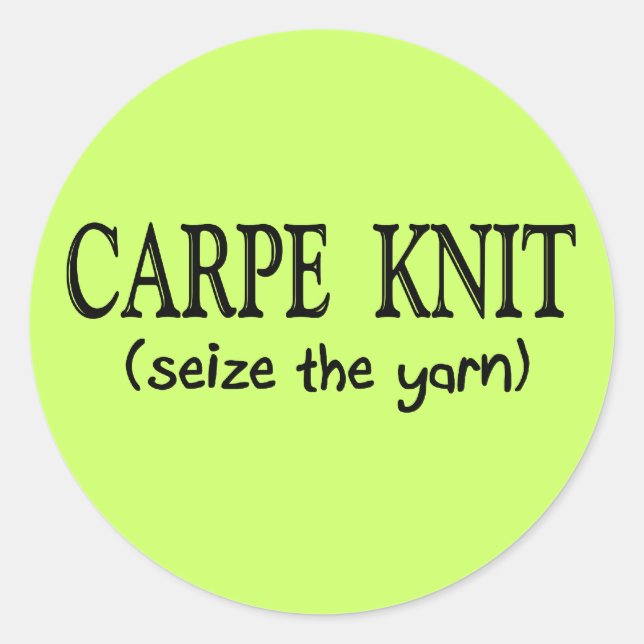 Sticker Rond Carpe Knit (Saisir le fil) Knitter Cadeaux (Devant)
