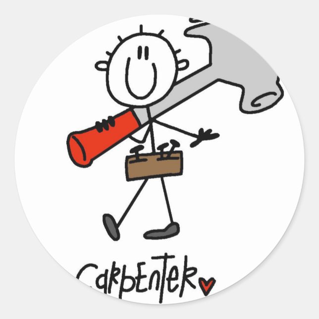 Sticker Rond Carpenter de base - Tshirts et cadeaux (Devant)