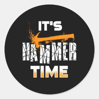 Sticker Rond Carpentier Ou Métiers De Temps De Marteau