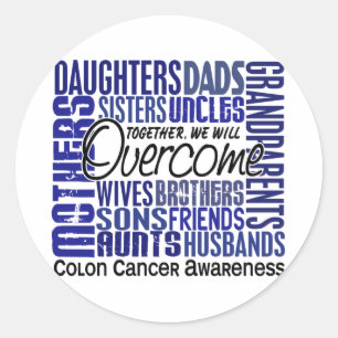Sticker Rond Carré familial Cancer du côlon