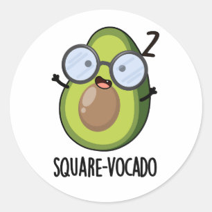 Sticker Rond Carré-vocado Funny Puns Avocado