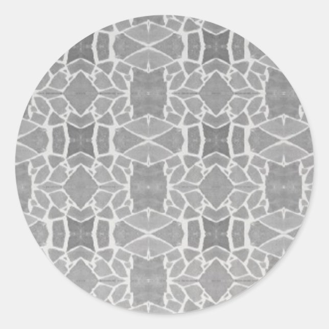 Sticker Rond Carreaux de pierre blanche grise Mosaïque Motif (Devant)