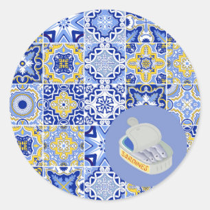 Sticker Rond Carreaux portugais et sardes