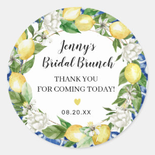 Sticker Rond Carrelage bleu Lemon Bridal Brunch