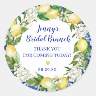Sticker Rond Carrelage bleu Lemon Bridal Brunch