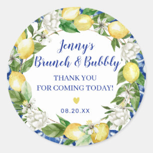 Sticker Rond Carrelage bleu Lemon Bride Brunch Bubbly