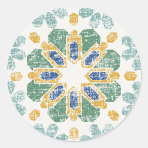 Sticker Rond Carrelage marocain - Étang