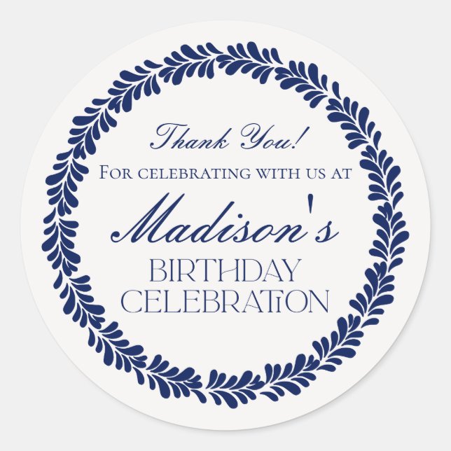 Sticker Rond Carrelage Talavera bleu Espagne Fiesta Anniversair (Devant)