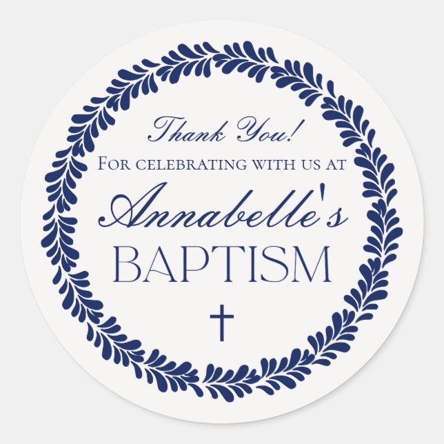 Sticker Rond Carrelage Talavera bleu Espagne Fiesta Baptême Fav (Devant)