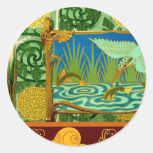 Sticker Rond Carrelage vintage Arts et artisanat Art Nouveau