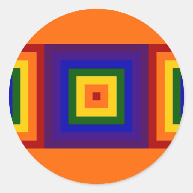 Sticker Rond Carrés arc-en-ciel (Devant)