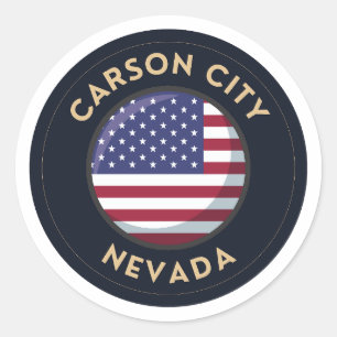 Sticker Rond Carson City Nevada - États-Unis d'Amérique