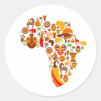 Sticker Rond Carte africaine
