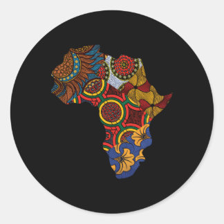 Sticker Rond Carte Africaine D'Ankara Par Berts