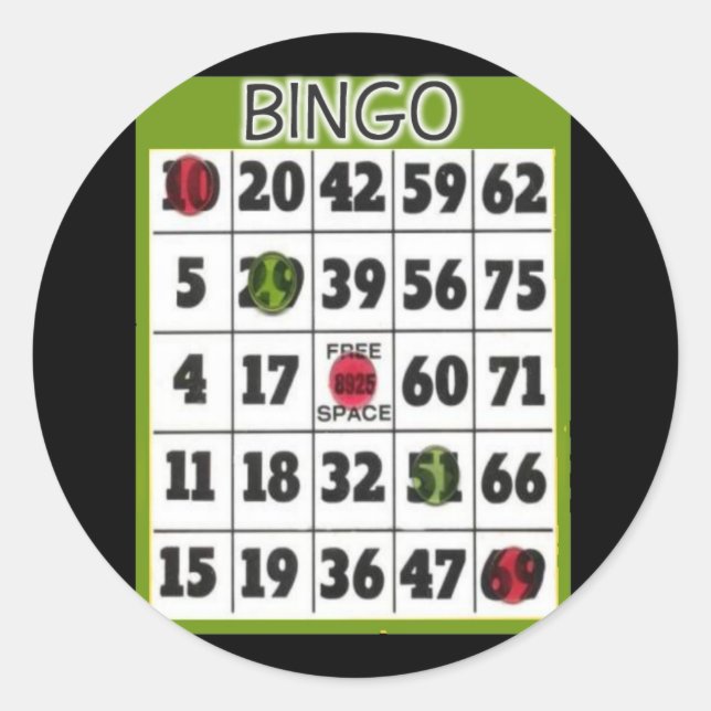 Sticker Rond Carte Bingo (Devant)