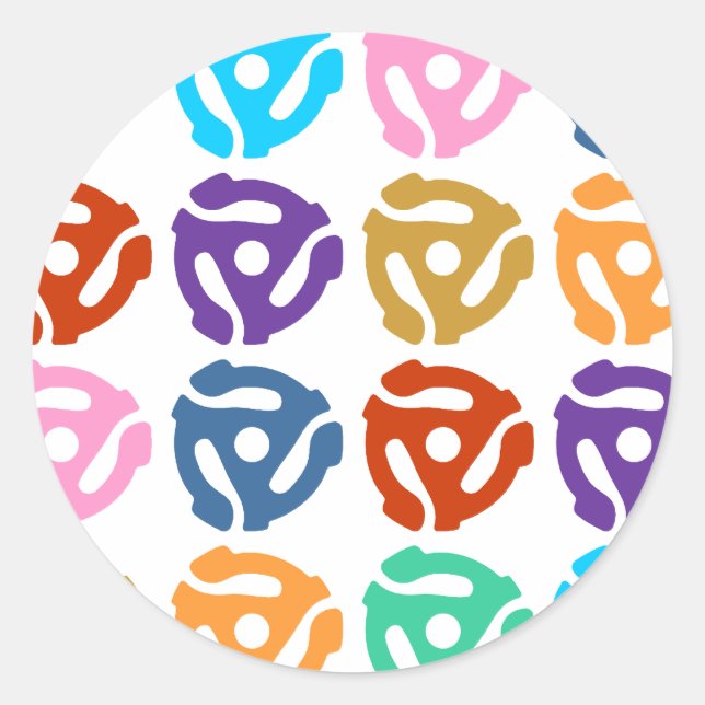 Sticker Rond Carte d'adaptateur d'enregistrement 45 tr/min (Devant)