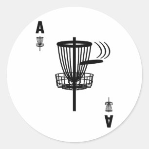 Sticker Rond Carte d'as de golf à frisbee trou en un drôle de g