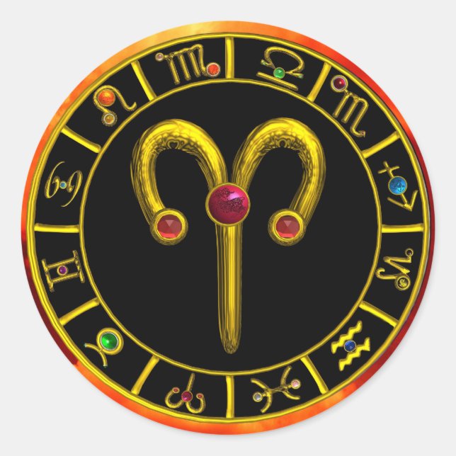 STICKER ROND CARTE D'ASTROLOGIE DE BIJOUX DE LA BIJOULE D'OR ZO (Devant)