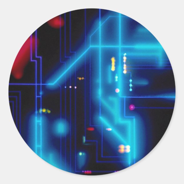 Sticker Rond Carte de circuit graphique (Devant)