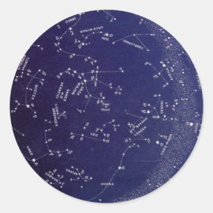 Sticker Rond Carte de constellation vintage
