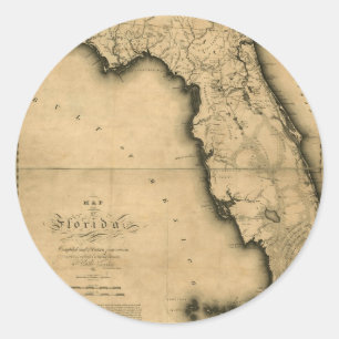 Sticker Rond Carte de Floride 1823