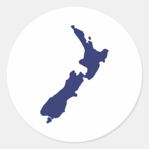 Sticker Rond Carte de la Nouvelle-Zélande